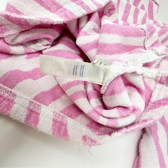 POTTERY BARN Girl’s Pink White Terry Hooded Swim Cover Play Condition Size 2/3 - Picture 5 of 6